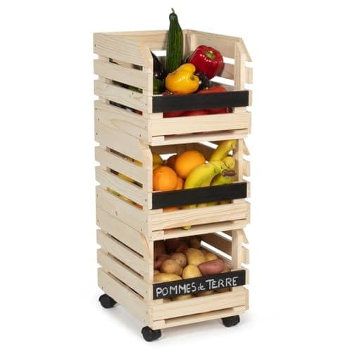 Lot de 3 clayettes en bois empilables